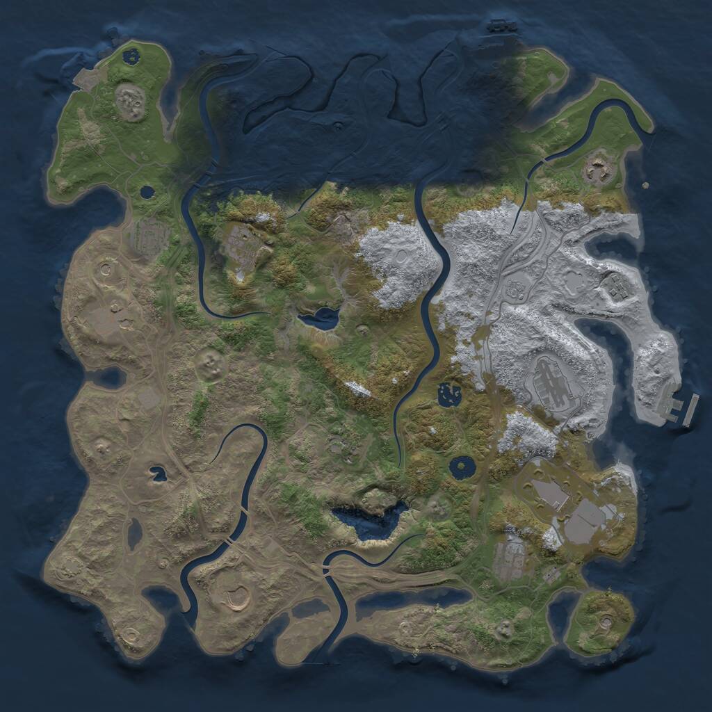 Rust Map: Procedural Map, Size: 4250, Seed: 991206190, 17 Monuments