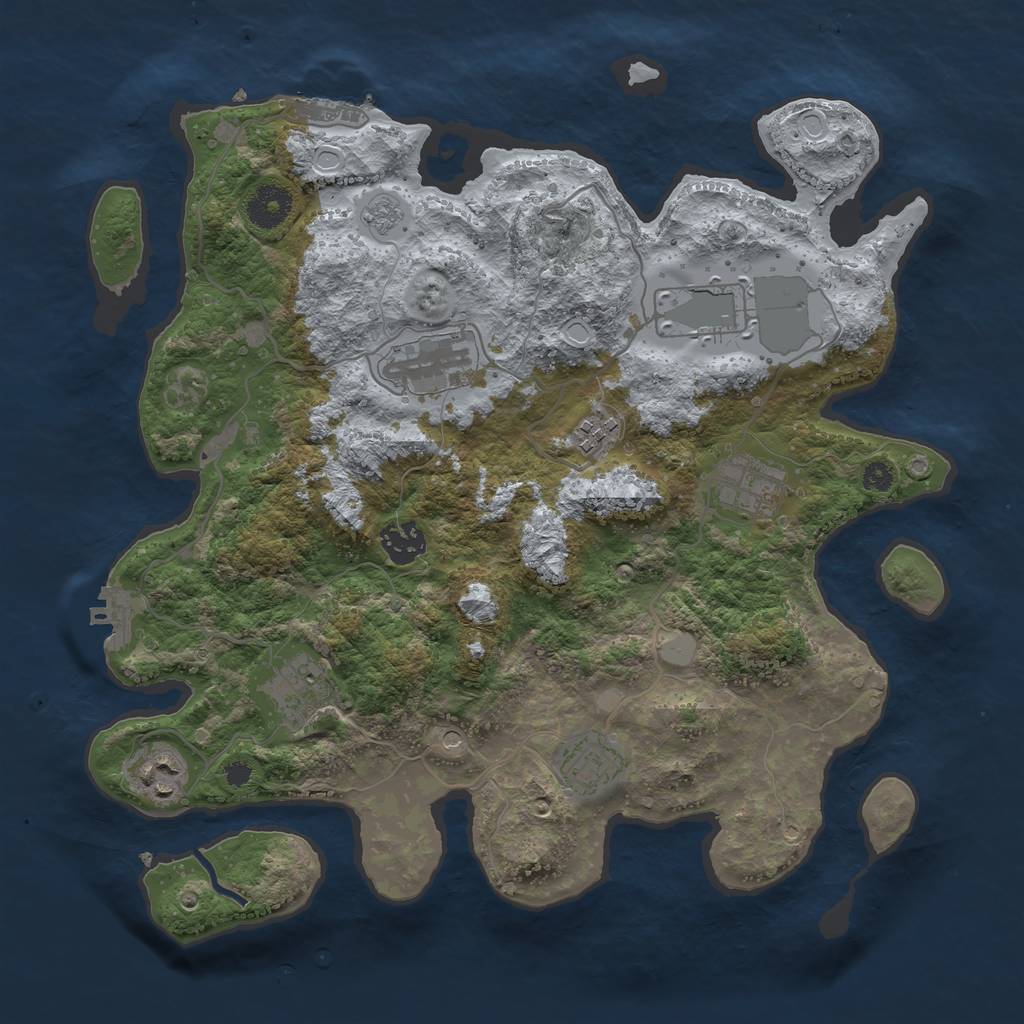 Rust Map: Procedural Map, Size: 3500, Seed: 98520842, 15 Monuments