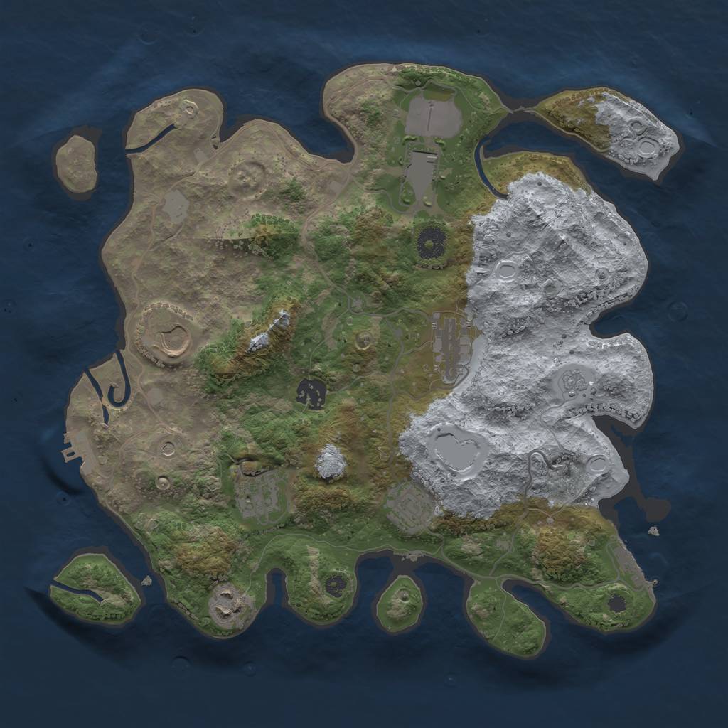 Rust Map: Procedural Map, Size: 3500, Seed: 92296008, 14 Monuments