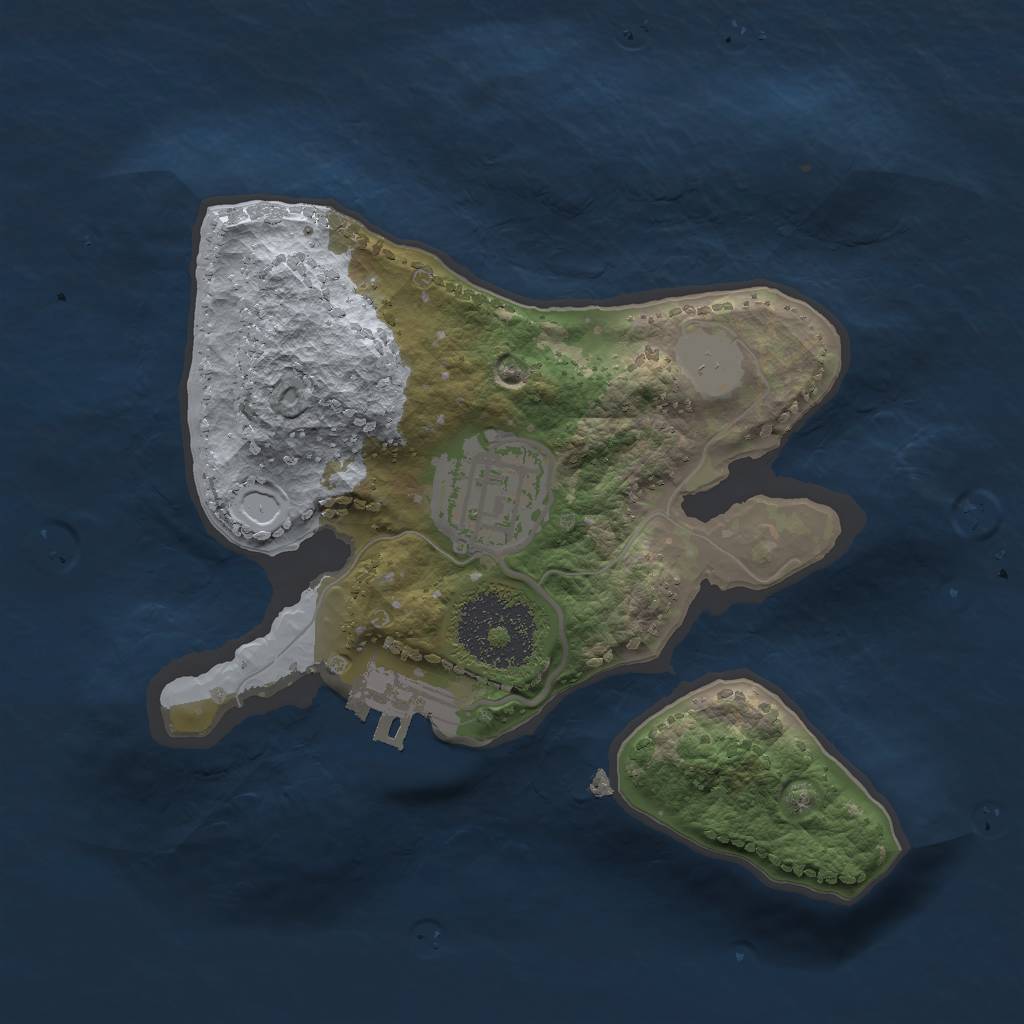 Rust Map: Procedural Map, Size: 2000, Seed: 37567, 5 Monuments