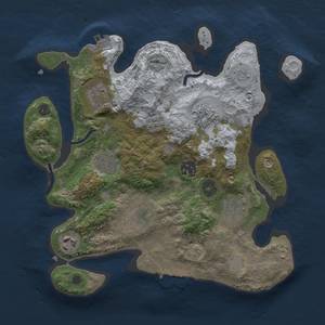 Thumbnail Rust Map: Procedural Map, Size: 3000, Seed: 2080937270, 14 Monuments