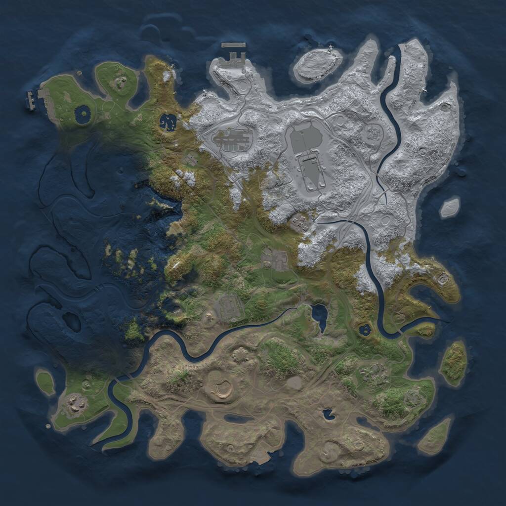 Rust Map: Procedural Map, Size: 4250, Seed: 1308647414, 15 Monuments