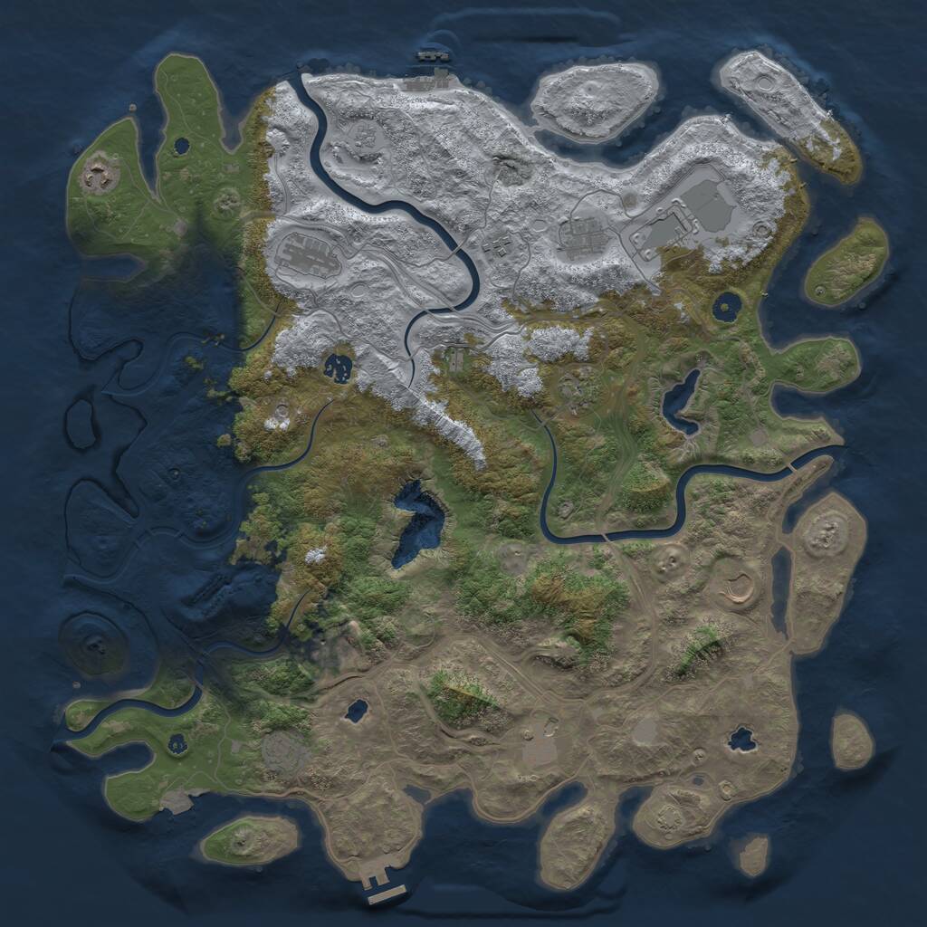 Rust Map: Procedural Map, Size: 4800, Seed: 883879630, 17 Monuments