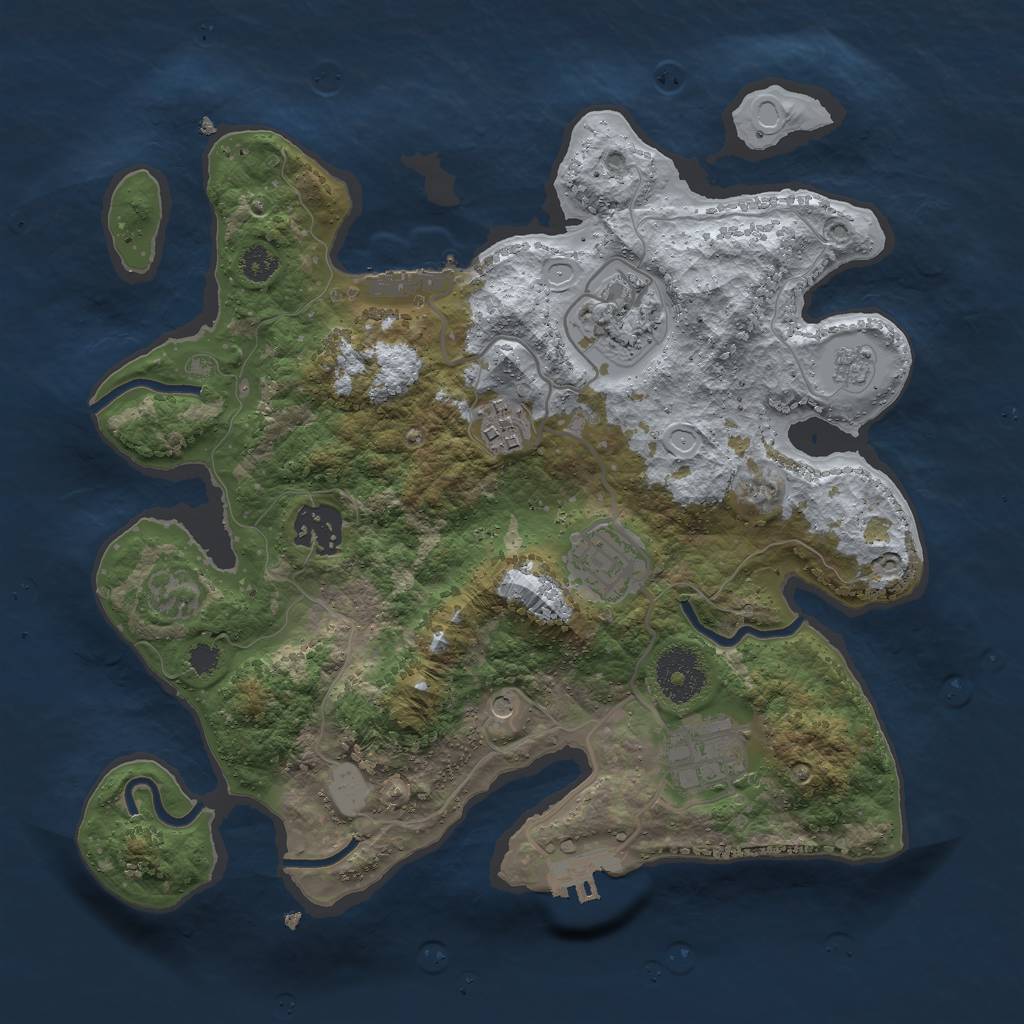 Rust Map: Procedural Map, Size: 3000, Seed: 587439, 12 Monuments
