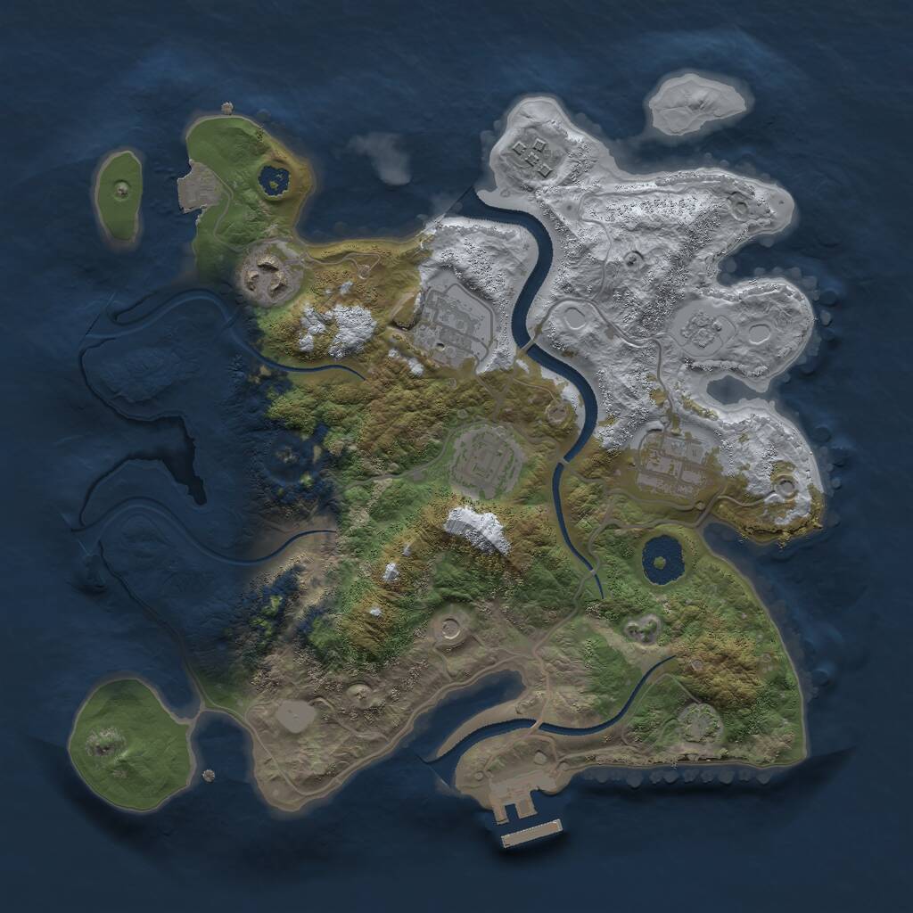 Rust Map: Procedural Map, Size: 3000, Seed: 587439, 10 Monuments