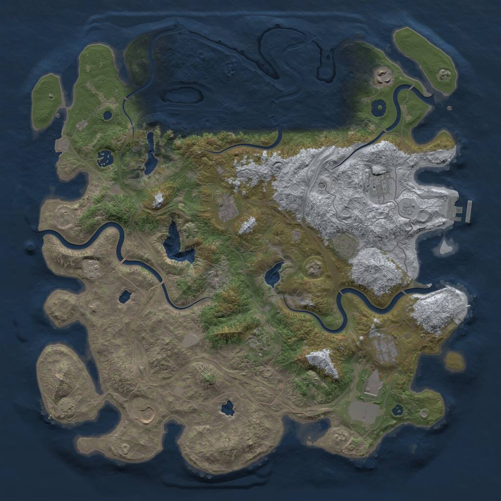 Rust Map: Procedural Map, Size: 4500, Seed: 2144879921, 15 Monuments
