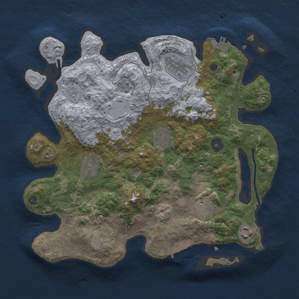 Rust Map: Procedural Map, Size: 3360, Seed: 648252, 13 Monuments