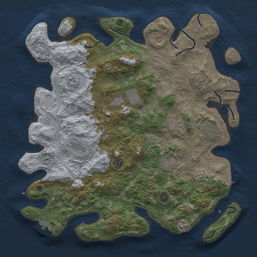 Rust Map: Procedural Map, Size: 4250, Seed: 14975, 17 Monuments