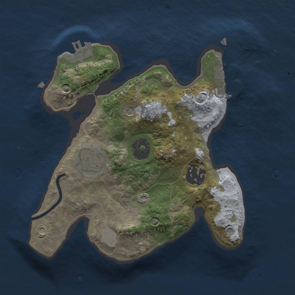 Rust Map: Procedural Map, Size: 2200, Seed: 1327795989, 8 Monuments