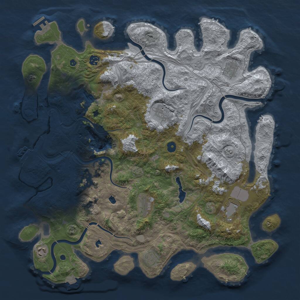Rust Map: Procedural Map, Size: 4500, Seed: 774370732, 15 Monuments