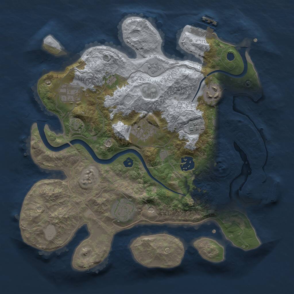 Rust Map: Procedural Map, Size: 3000, Seed: 426033744, 12 Monuments