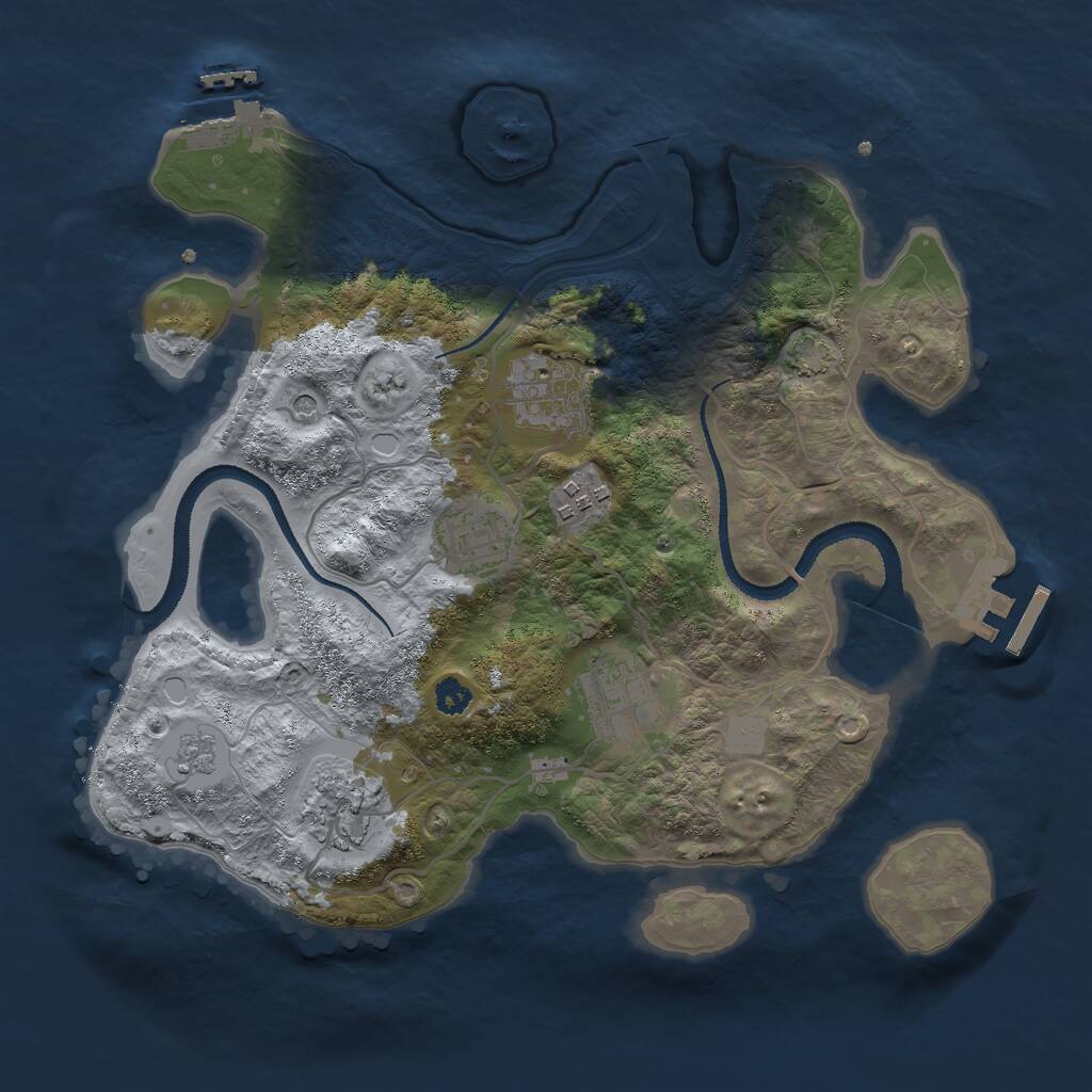 Rust Map: Procedural Map, Size: 3000, Seed: 1363067028, 11 Monuments