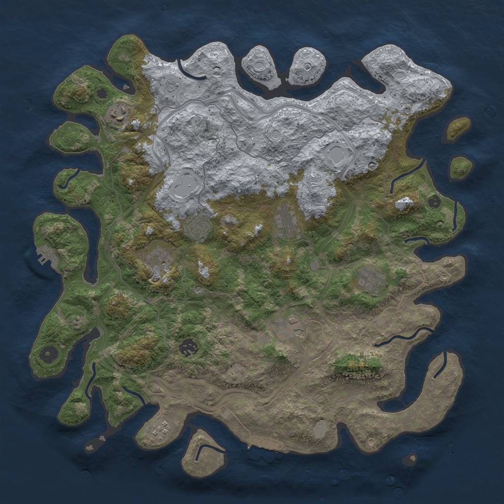Rust Map: Procedural Map, Size: 4250, Seed: 20948, 15 Monuments