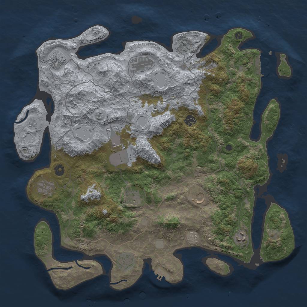 Rust Map: Procedural Map, Size: 4200, Seed: 456823, 17 Monuments