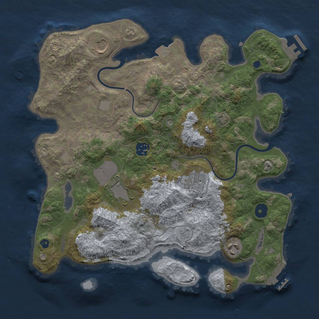 Rust Map: Procedural Map, Size: 3500, Seed: 14415, 11 Monuments