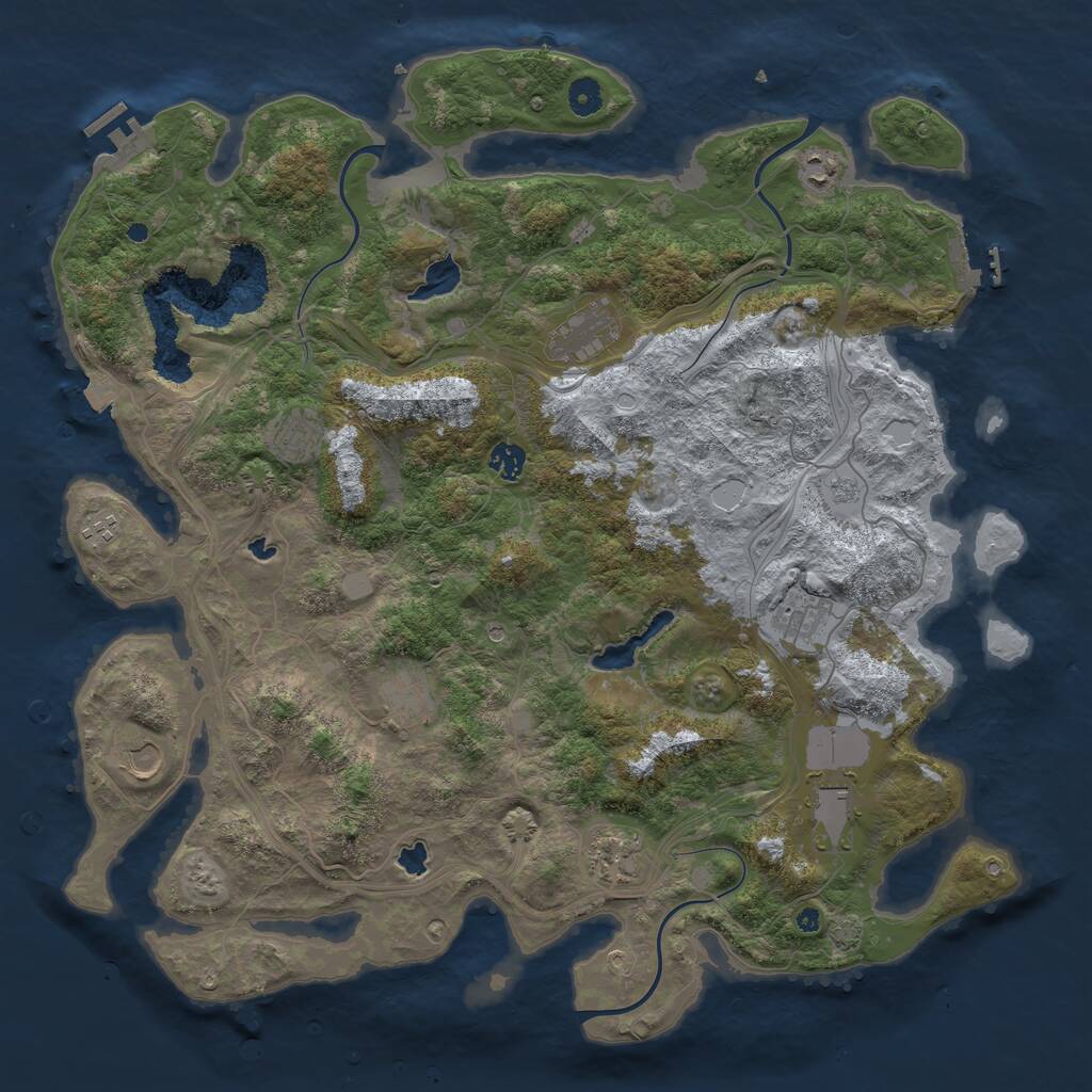 Rust Map: Procedural Map, Size: 4500, Seed: 61547824, 16 Monuments