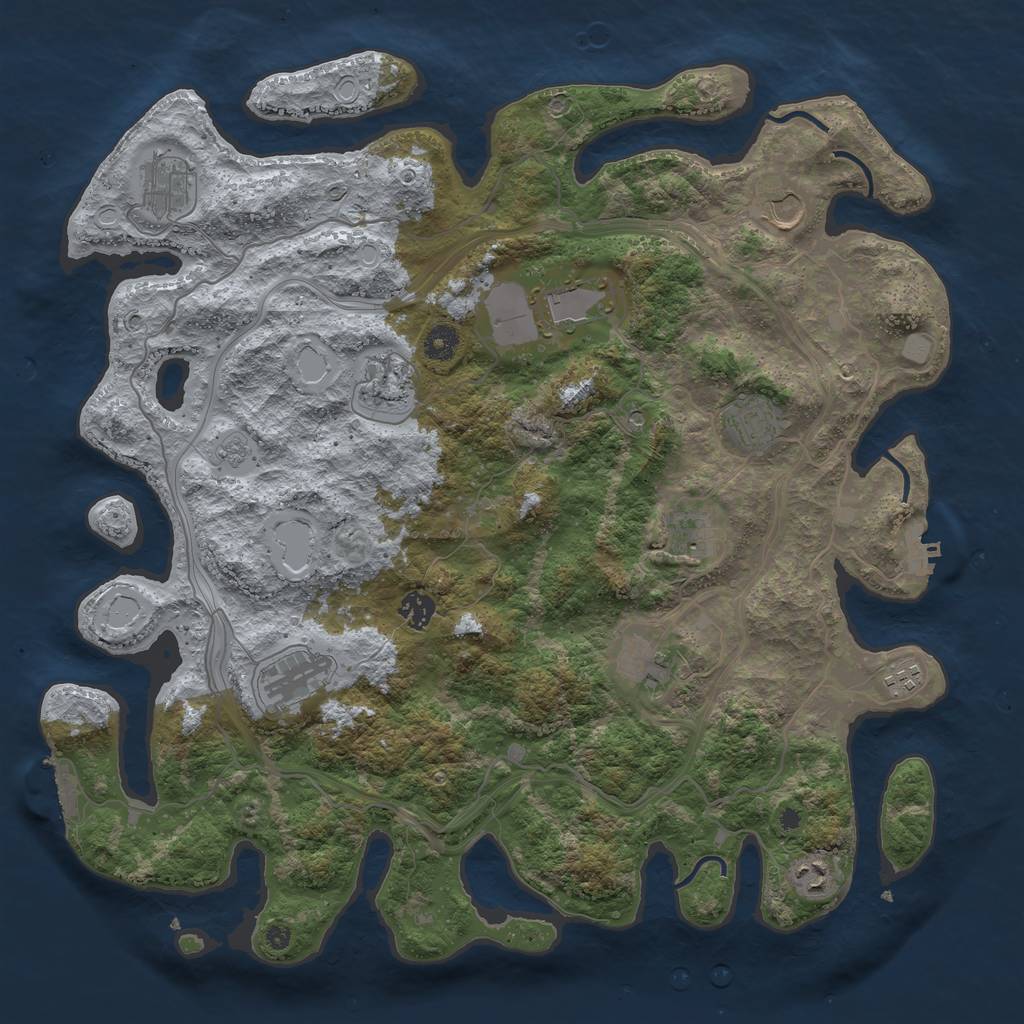 Rust Map: Procedural Map, Size: 4250, Seed: 1292243429, 18 Monuments