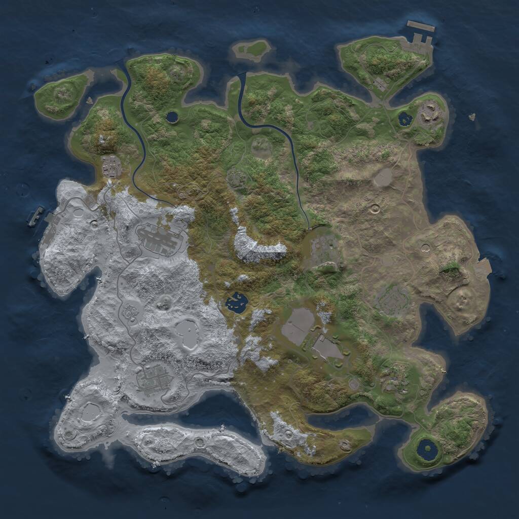 Rust Map: Procedural Map, Size: 3767, Seed: 1168690724, 15 Monuments