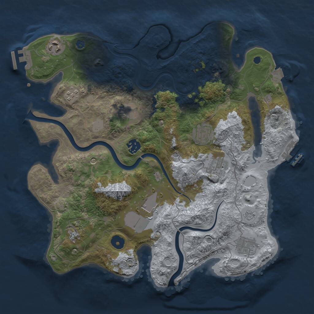 Rust Map: Procedural Map, Size: 3500, Seed: 925745792, 15 Monuments