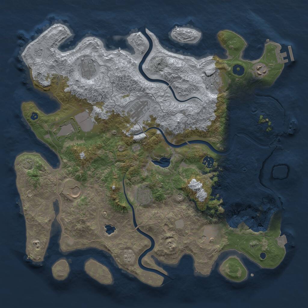 Rust Map: Procedural Map, Size: 4000, Seed: 1689207581, 16 Monuments