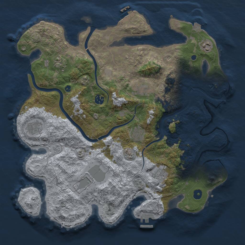 Rust Map: Procedural Map, Size: 3900, Seed: 37564112, 15 Monuments