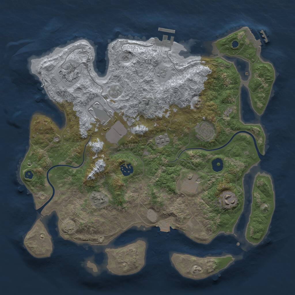 Rust Map: Procedural Map, Size: 3500, Seed: 221403816, 13 Monuments
