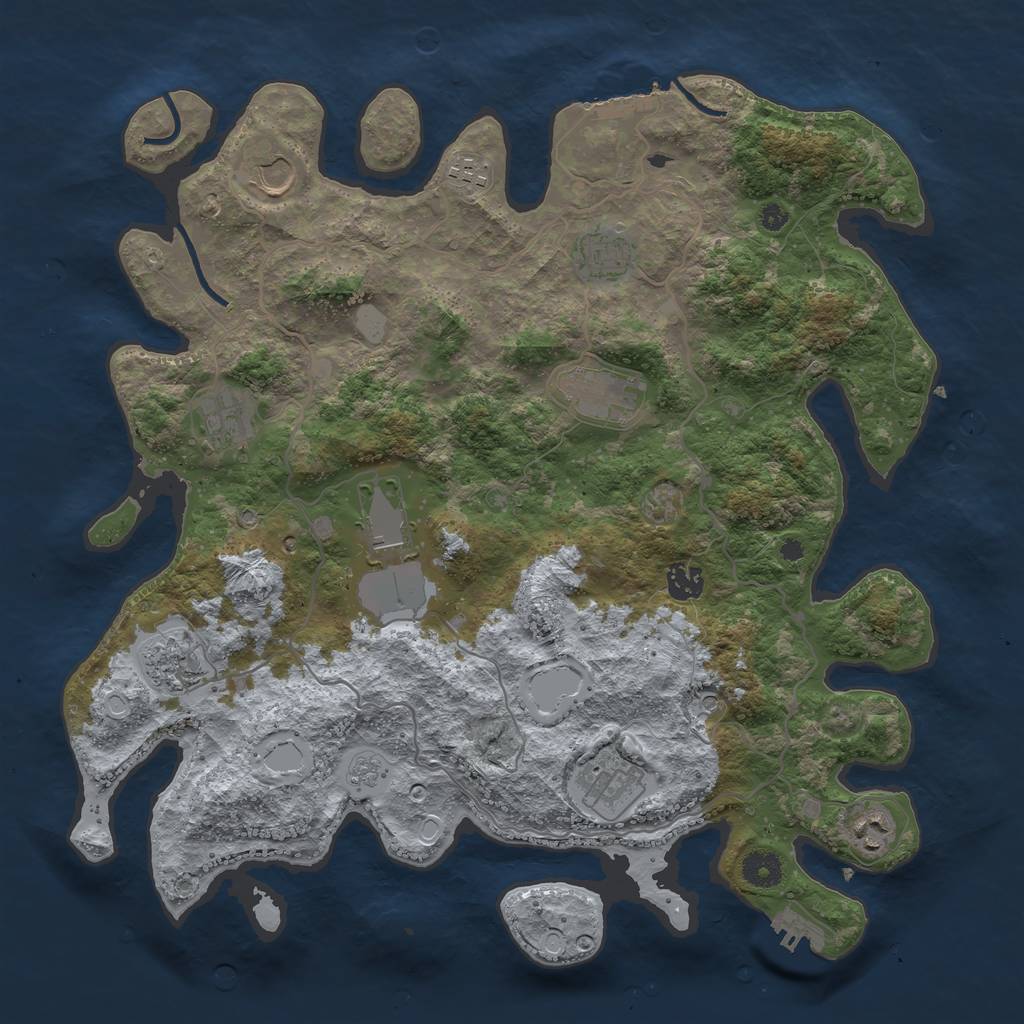 Rust Map: Procedural Map, Size: 4000, Seed: 79792, 17 Monuments