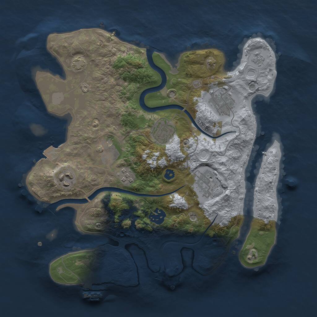 Rust Map: Procedural Map, Size: 3000, Seed: 7859, 12 Monuments