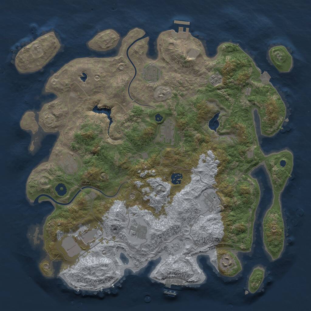 Rust Map: Procedural Map, Size: 4000, Seed: 634925, 15 Monuments