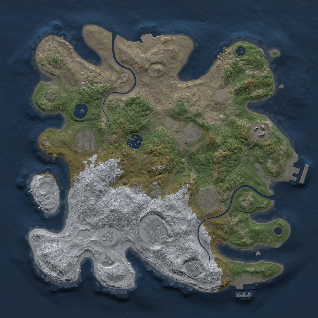 Rust Map: Procedural Map, Size: 3250, Seed: 3172690, 13 Monuments
