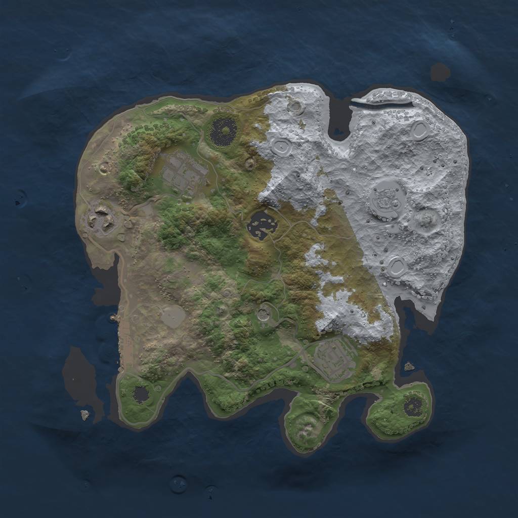 Rust Map: Procedural Map, Size: 2750, Seed: 2425235, 10 Monuments