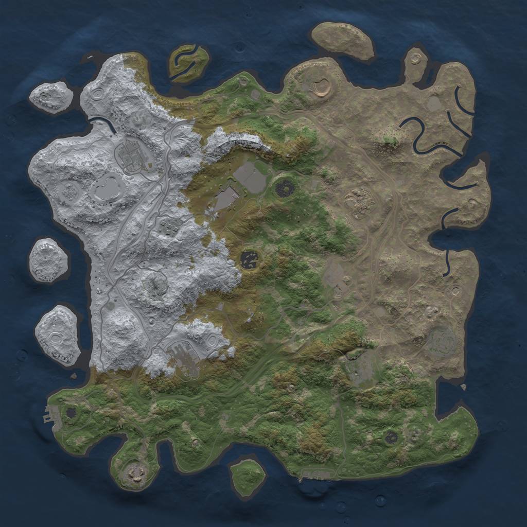 Rust Map: Procedural Map, Size: 4300, Seed: 1742750058, 18 Monuments