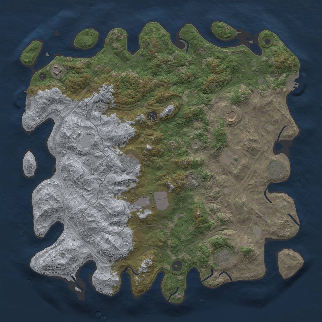 Rust Map: Procedural Map, Size: 4500, Seed: 9755793, 16 Monuments