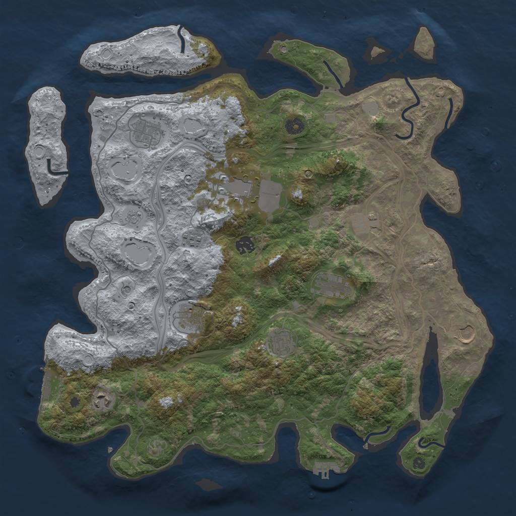 Rust Map: Procedural Map, Size: 4250, Seed: 27263, 17 Monuments