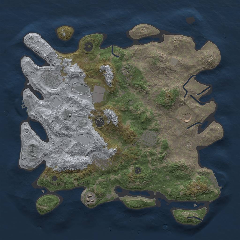 Rust Map: Procedural Map, Size: 3800, Seed: 1562695106, 16 Monuments