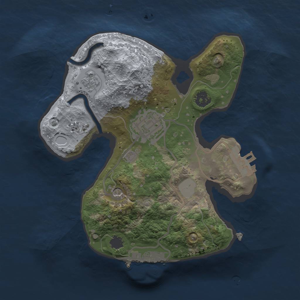 Rust Map: Procedural Map, Size: 2000, Seed: 9885466, 8 Monuments
