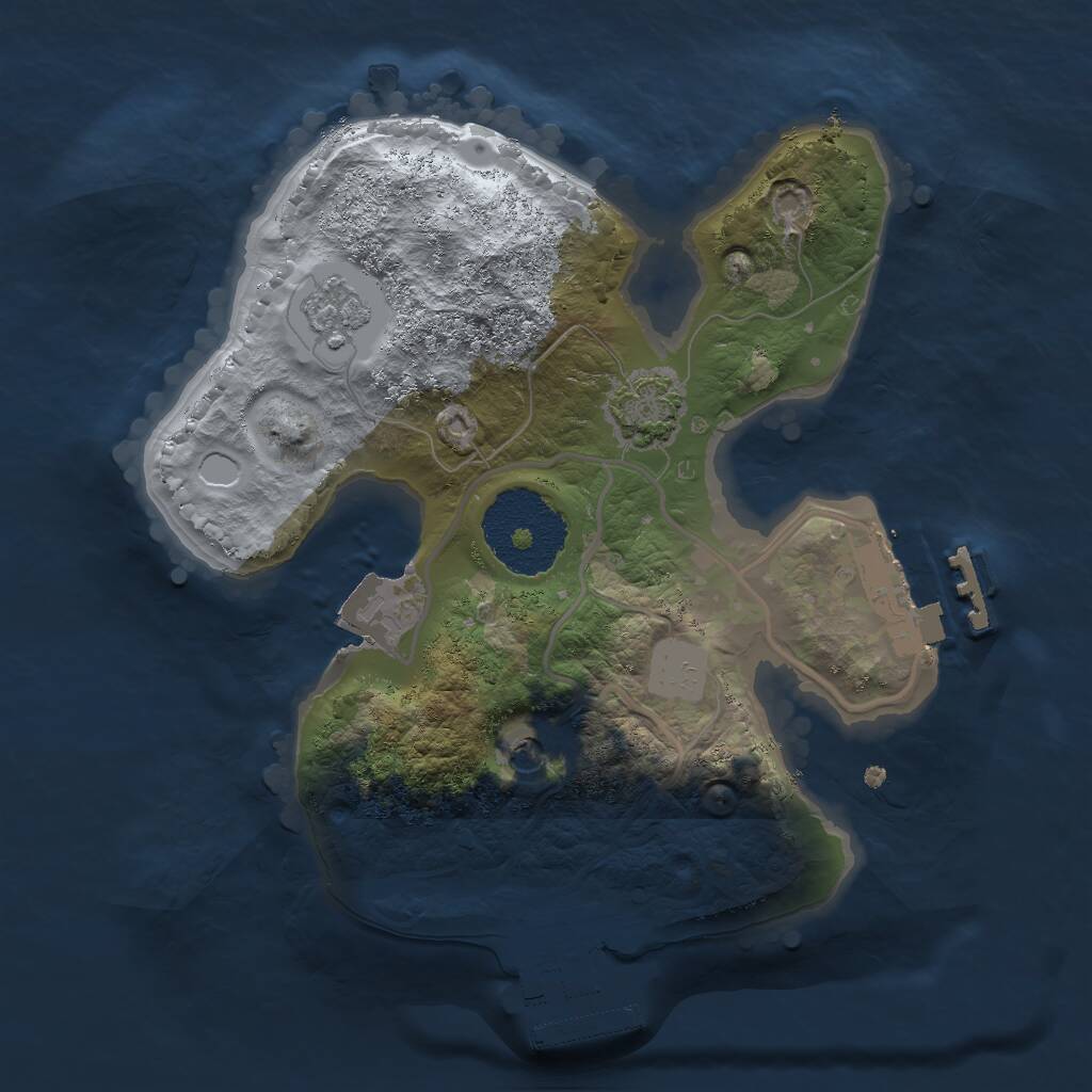 Rust Map: Procedural Map, Size: 2000, Seed: 9885466, 6 Monuments