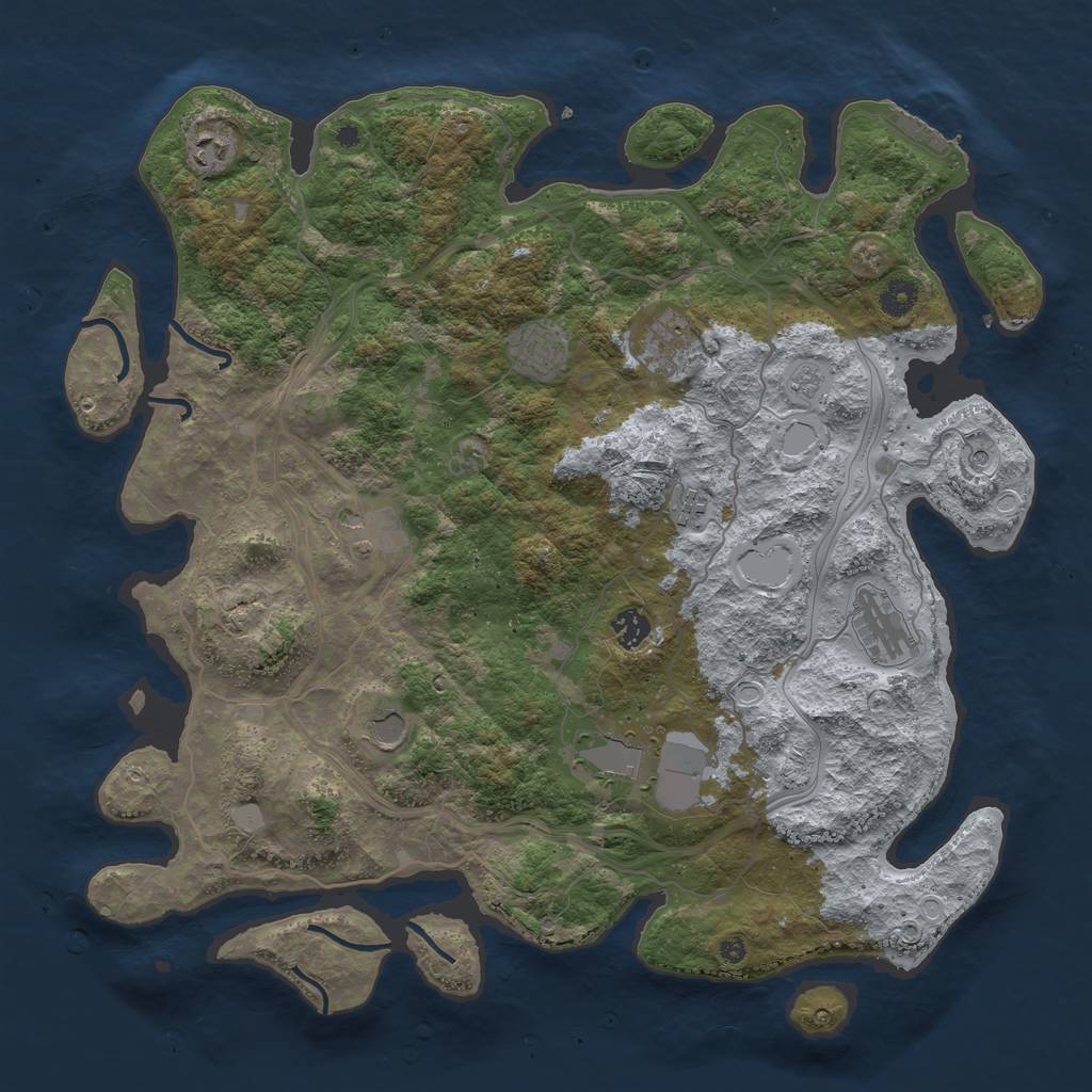 Rust Map: Procedural Map, Size: 4300, Seed: 96923, 15 Monuments