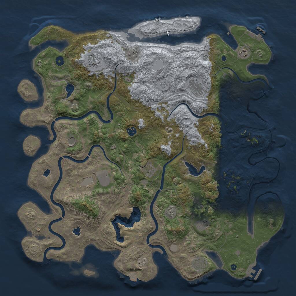 Rust Map: Procedural Map, Size: 4800, Seed: 319971325, 16 Monuments
