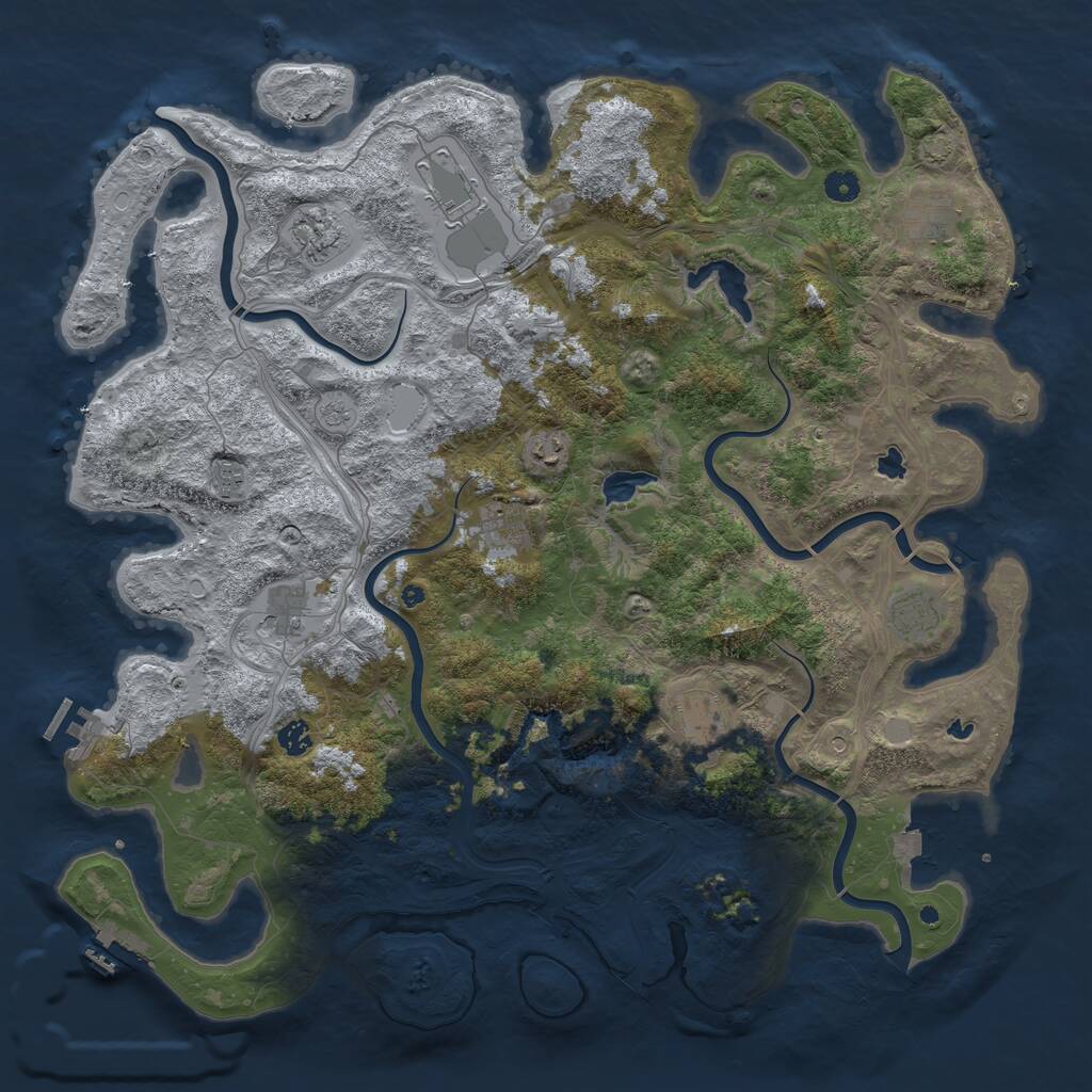 Rust Map: Procedural Map, Size: 4800, Seed: 2022023, 16 Monuments