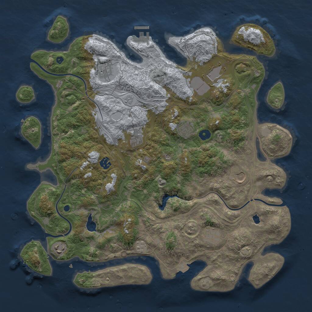 Rust Map: Procedural Map, Size: 4250, Seed: 1881304068, 14 Monuments