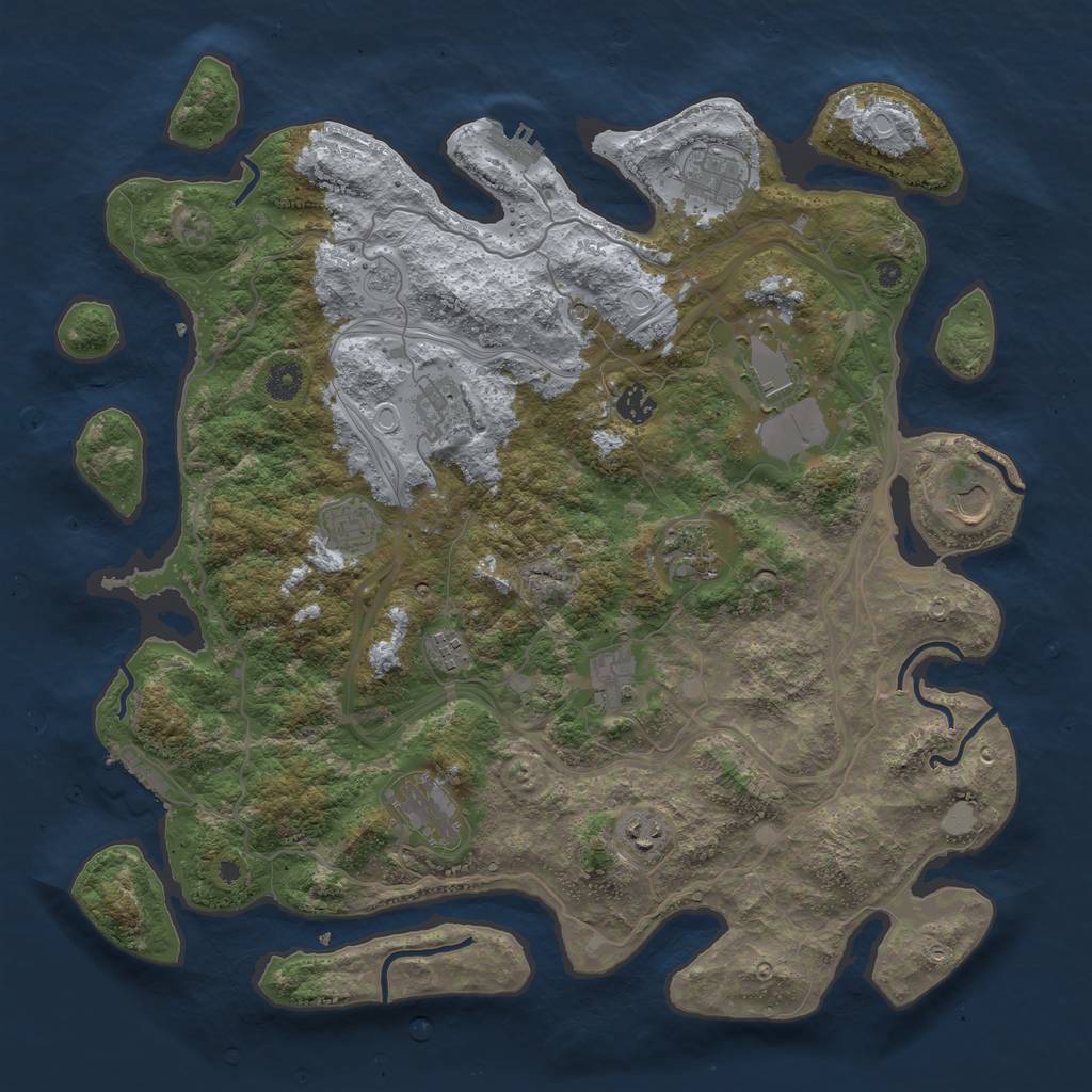 Rust Map: Procedural Map, Size: 4250, Seed: 1881304068, 18 Monuments