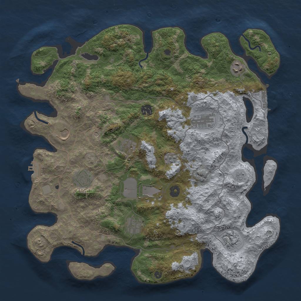 Rust Map: Procedural Map, Size: 4000, Seed: 8146841, 17 Monuments