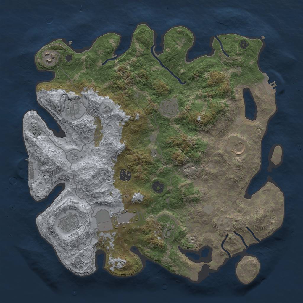 Rust Map: Procedural Map, Size: 3750, Seed: 692443008, 16 Monuments