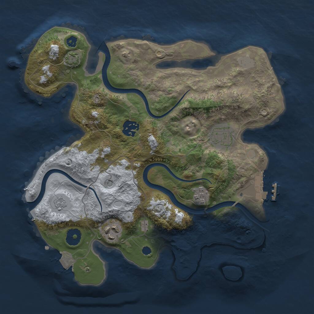 Rust Map: Procedural Map, Size: 2900, Seed: 1169125726, 9 Monuments