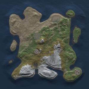 Thumbnail Rust Map: Barren, Size: 3000, Seed: 20284, 10 Monuments