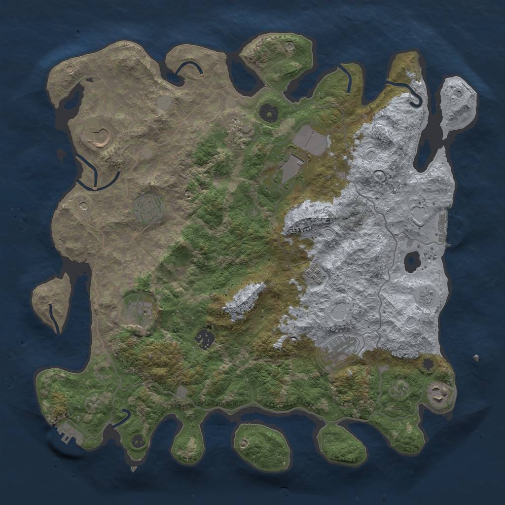 Rust Map: Procedural Map, Size: 4000, Seed: 1601039784, 16 Monuments
