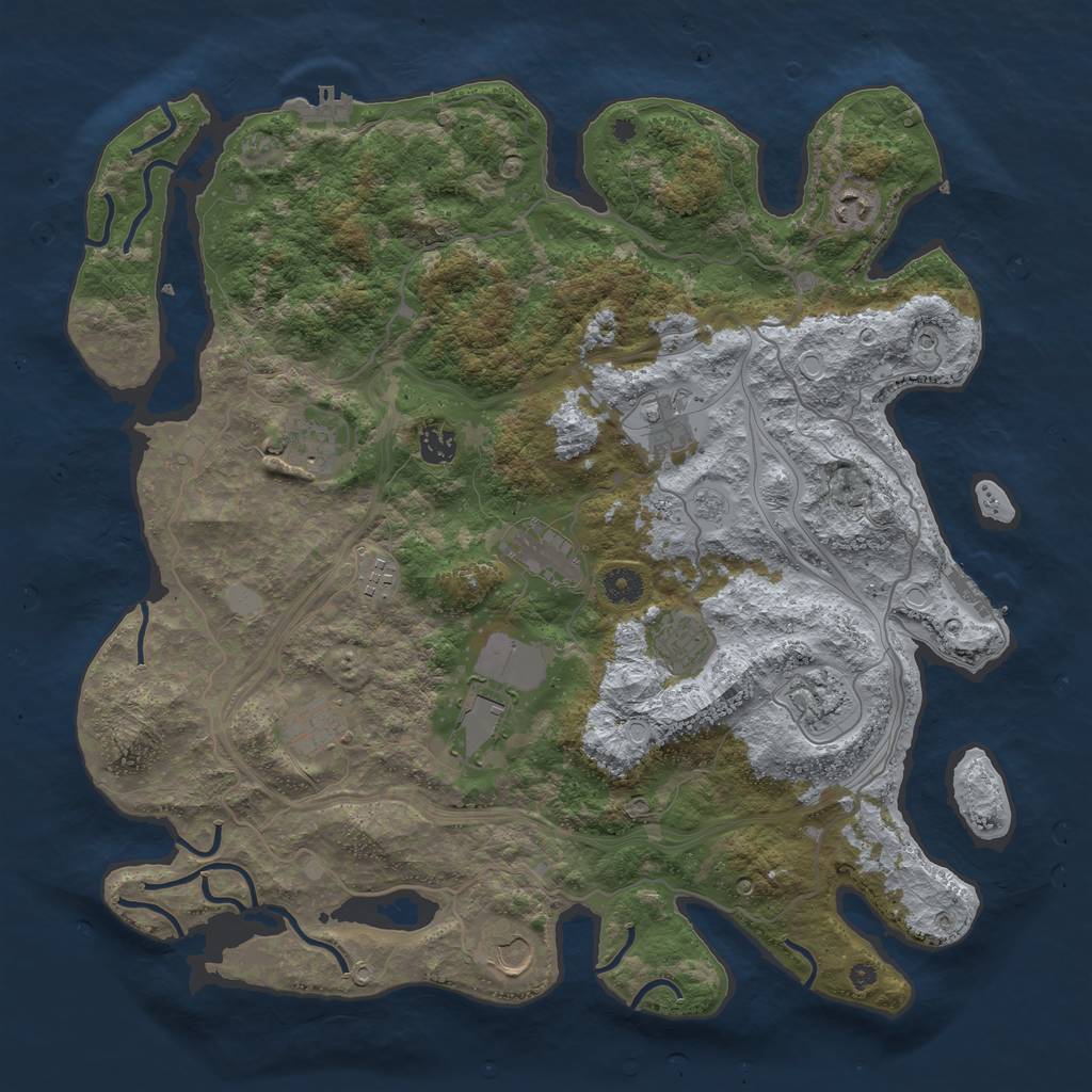 Rust Map: Procedural Map, Size: 4250, Seed: 450195157, 18 Monuments