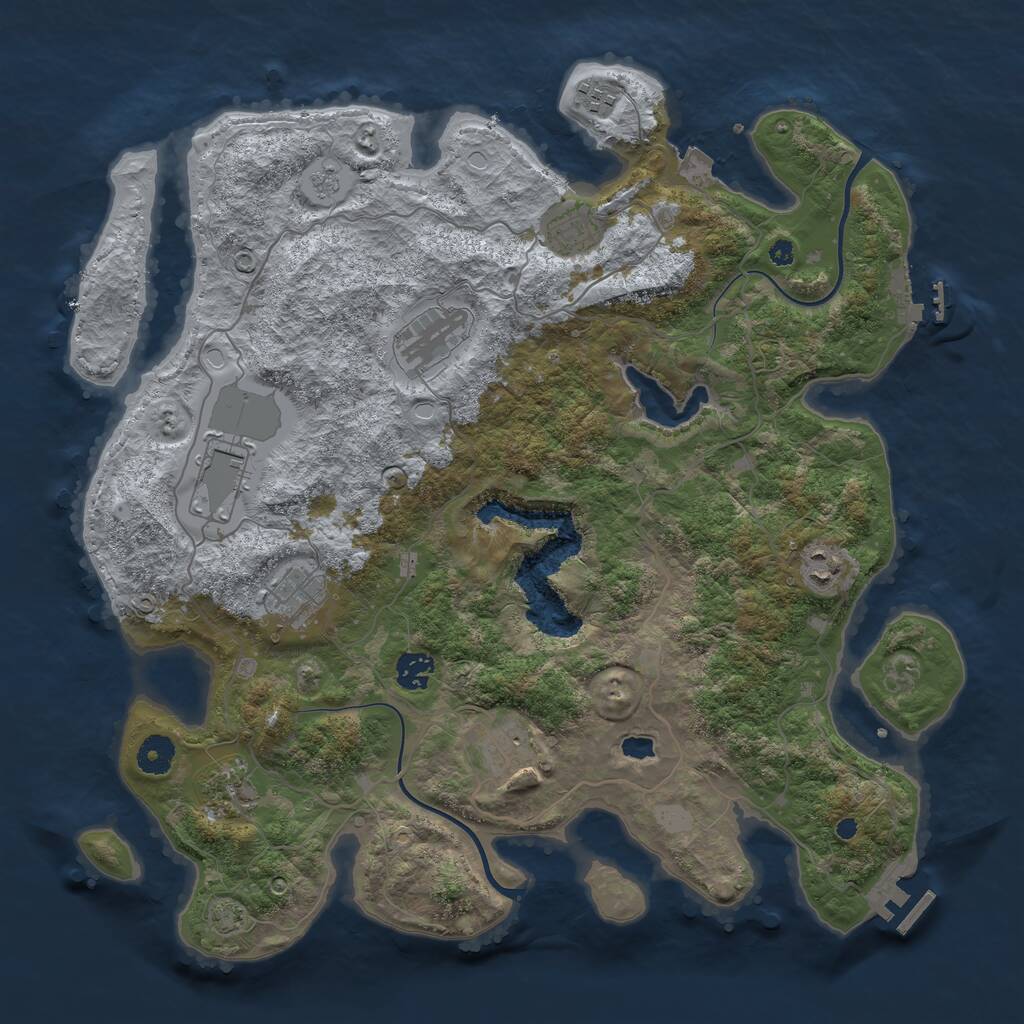 Rust Map: Procedural Map, Size: 4000, Seed: 1355012089, 14 Monuments