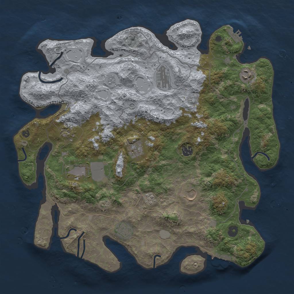 Rust Map: Procedural Map, Size: 4000, Seed: 1960365782, 16 Monuments